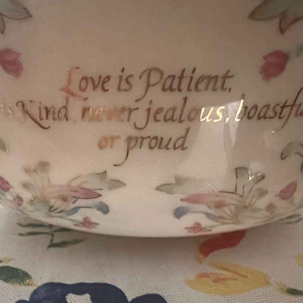 Lennox China deep bowl - Love Is Patient, Love Is Kind